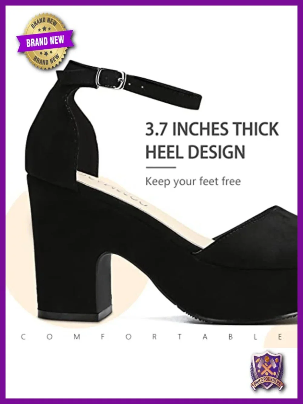 Chunky Heel Platform Sandals Open Toe Ankle Strap Wedges Non-Slip Dress Shoes